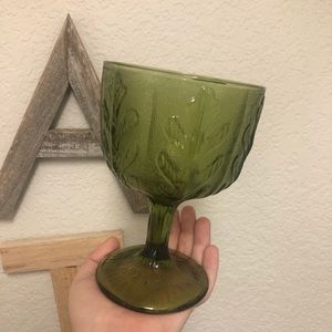 Vintage Green Leaf glass